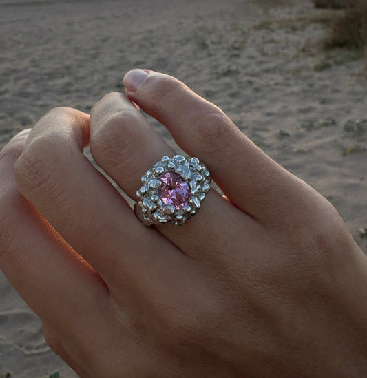 Bubble pink ring