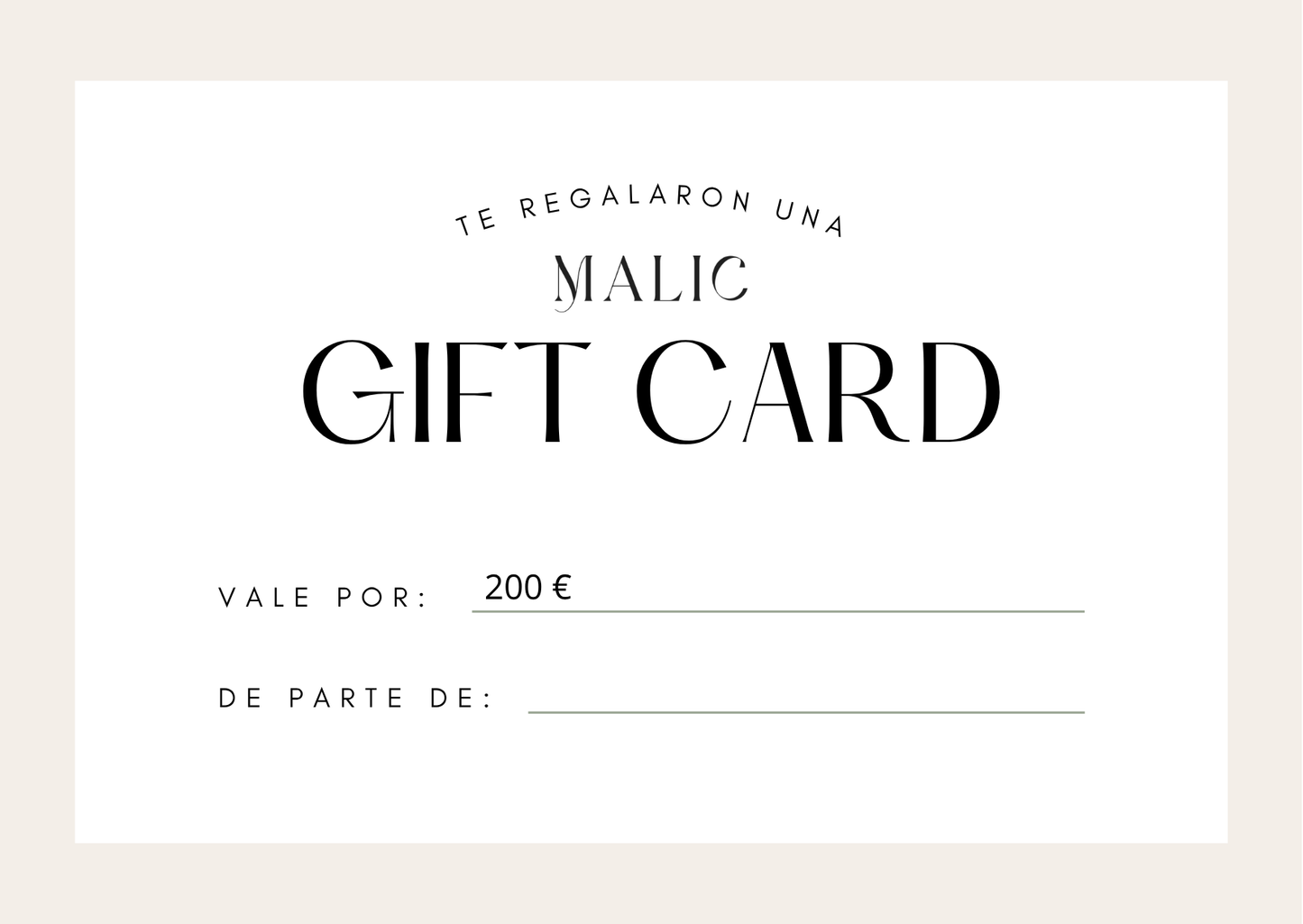 Gift Card Malic