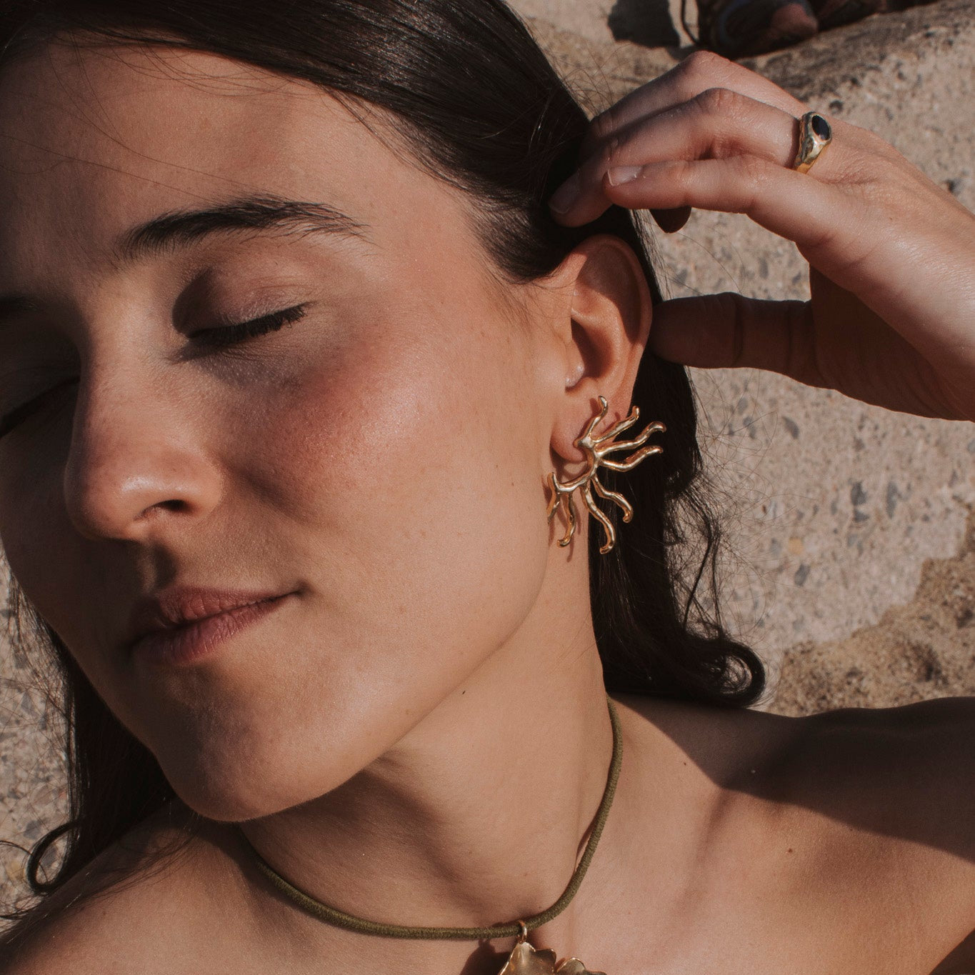 Pendientes Sol Oro