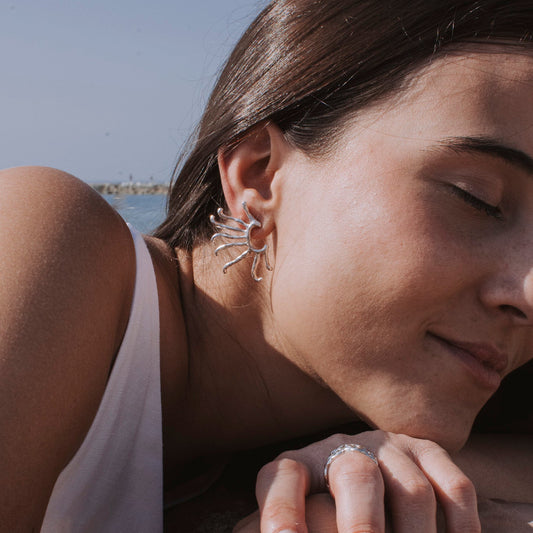 Pendientes Sol Plata