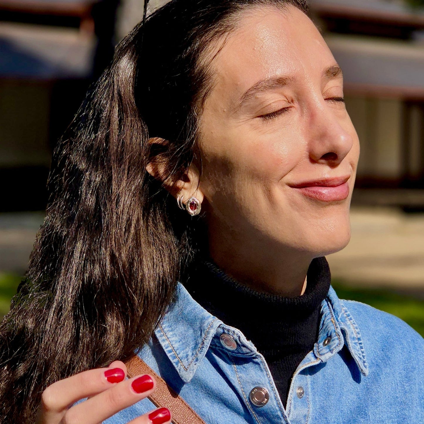 Simple Garnet Earrings nº2