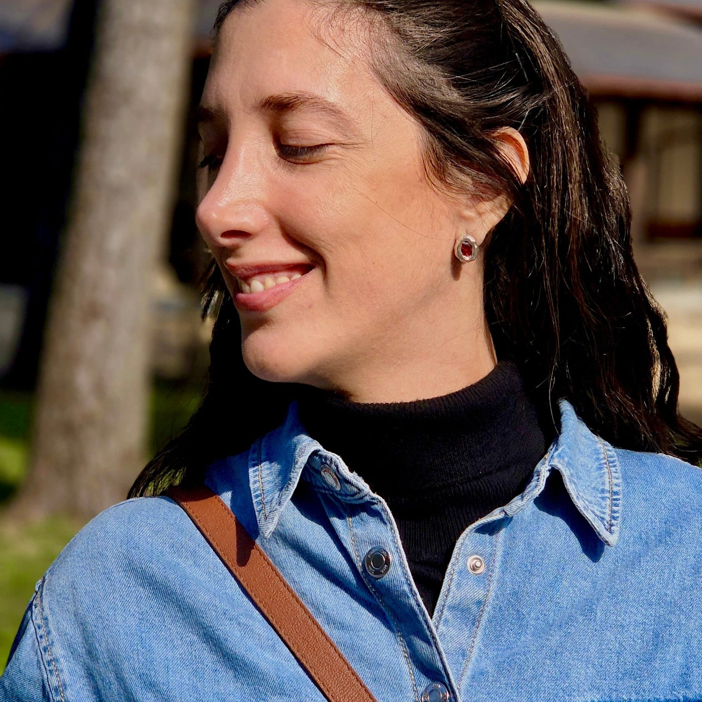 Simple Garnet Earrings nº2