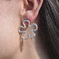 Pendientes Flor Hibiscus Plata